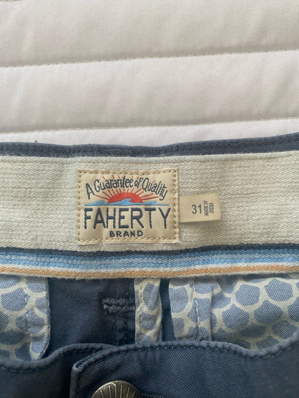 Men's Faherty Navy Chino Shorts - Classic Everyday Style - Picture 3 of 6